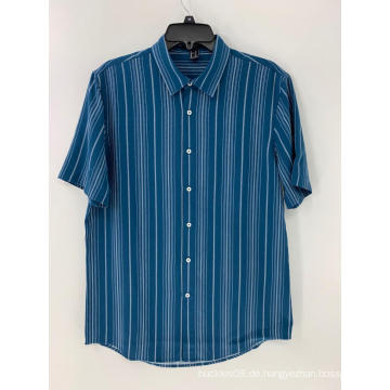 Herren blau und weiß gestreiftes Hemd Button Down